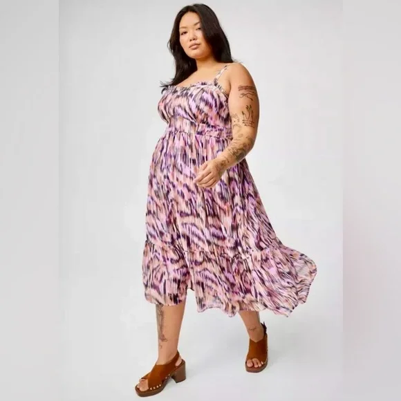 Torrid Midi Chiffon Sleeveless Tiered Dress - Size 2X - NWT! - Picture 1 of 10